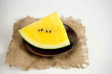 one piece of yellow water mellon