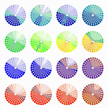 Set circular color of various shades  illustration