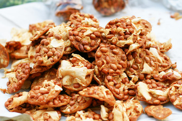 Biscuit Cookie with peanuts is Thai dessert
