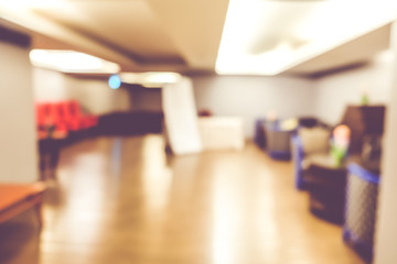 Obraz premium blur background, seminar event room with bokeh light background,