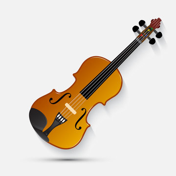 Violin on a white background, vector illustration