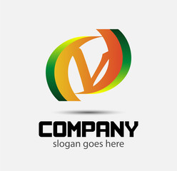 Letter v logo icon design template elements
