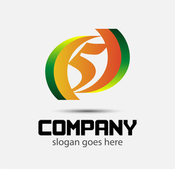 Number five logo. Vector logotype design
