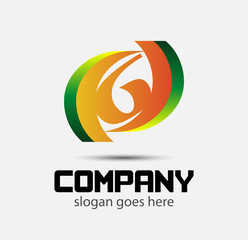 Number 6 logo. Vector logotype design
