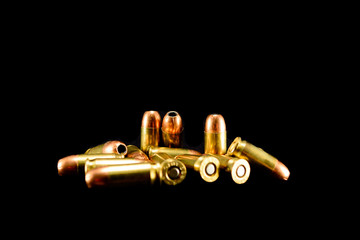 Bullets on Black Background, selective focus background islolate