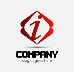 letter I logo icons design template elements
