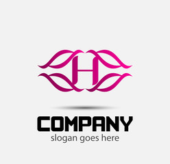 Letter H logo vector alphabet shape. ABC concept type as logo
