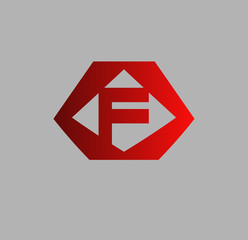 Abstract letter F logo design template

