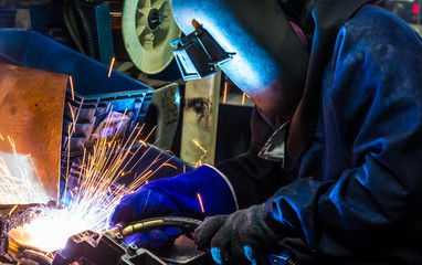 welder Industrial automotive part in factory
