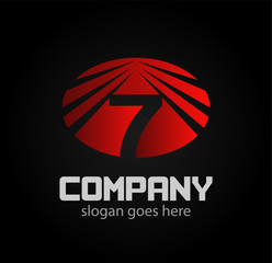 Number 7 logo. Vector logotype design
