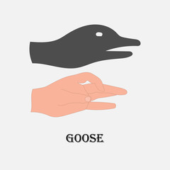 Illustration shadow of the animal on a white background