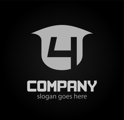 Vector sign spherical number 4
