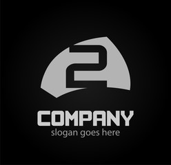 Number 2 logo. Vector logotype design.
