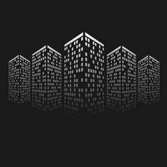 City. Illustration of architectural building. Vector design illustration.