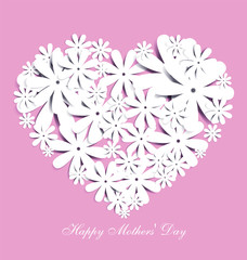 Mother's Day-themed heart-shaped graphic design.