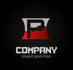 Letter p Vector elegant alphabet symbol 
