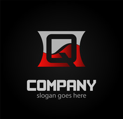 Letter q Vector elegant alphabet symbol 
