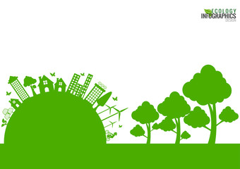 Obraz premium Ecology connection concept background . Vector infographic illu