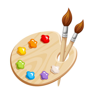 Artist Palette, Paint Brushes, Painters Palette Design, Artwork