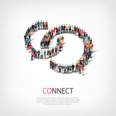 connect people sign 3d