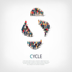 cycle people sign 3d