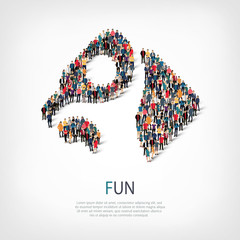 fun people sign 3d