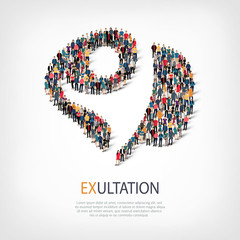 exultation people sign 3d