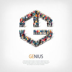 genius people sign 3d