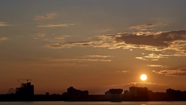 Sunset city timelapse Kazan Chasha 