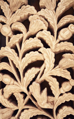 Floral clay carving pattern. Wall decoration