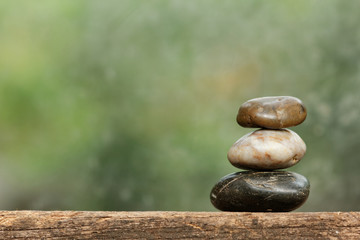 Tower stone with beautiful bokeh in the background. Concept of tranquility, peace and relaxing.