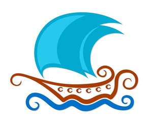 Logo of sailing vessel. 