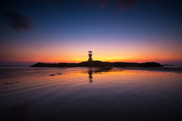Light house with twilight sky