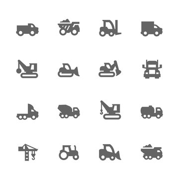 Simple Construction Vehicles Icons