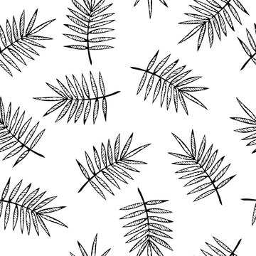 Vector floral pattern. tropical leaves seamless background.