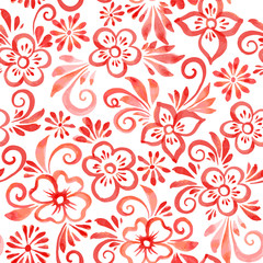 Fototapeta na wymiar floral watercolor pattern. seamless vector background