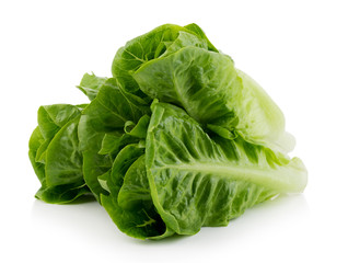 fresh cos (lettuce) on white background © nortongo