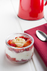 breakfast healthy: quinoa,strawberry,yogurt and nuts