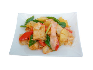 chinese food stir-fried chicken with pineapple and pickled ginger asian menu 6