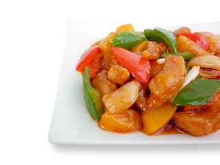 chinese food sweet and sour with fruit salad asian menu 1