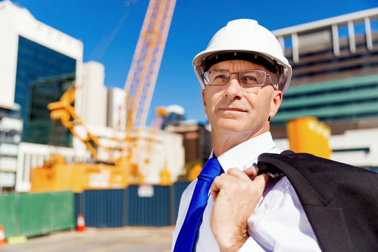 Businessman at construction site