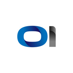 Obraz premium Modern Simple Initial Logo Vector Blue Grey Letters oi
