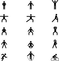 set of icon man;icon man;excercise;to exercise icon;set of exercise