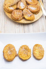 French toasts. Traditional Spanish torrijas