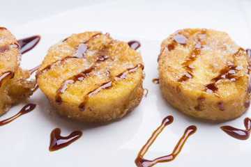 plate with torrijas, typical spanish