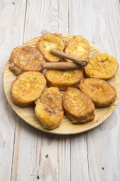 French toasts. Traditional Spanish torrijas