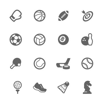 Simple Sport Equipment Icons
