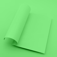 Textbook, Booklet or Notebook Mockup. Blank page template for design layout. 3d vector illustration. A4 business blank.