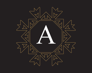 monogram vintage letter A logo