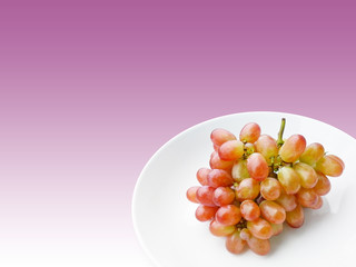 fresh grape fruit on white dish in plum background thailand 4